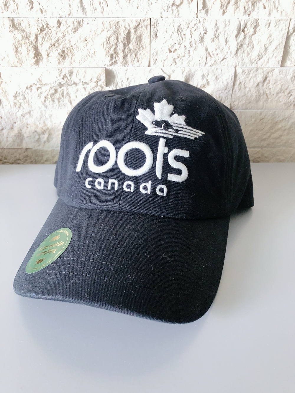 Roots Black Baseball Cap 100% cotton hat